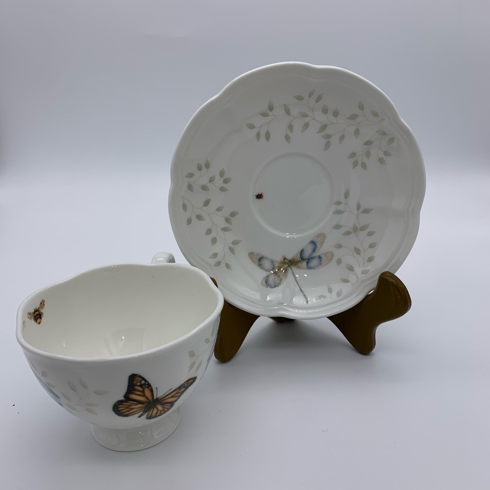 Lenox Butterfly Meadow Monarch Coffee/Tea Cup & Saucer By Louise Le Luye